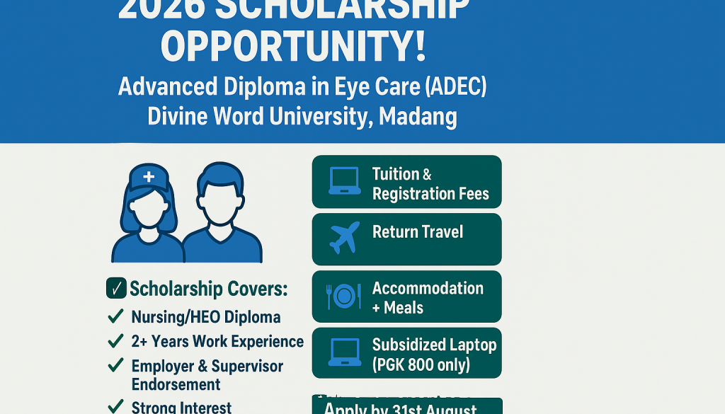 2026 Scholarship Opportunity Advanced Diploma in Eye Care (DWU)