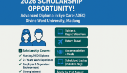 2026 Scholarship Opportunity Advanced Diploma in Eye Care (DWU)