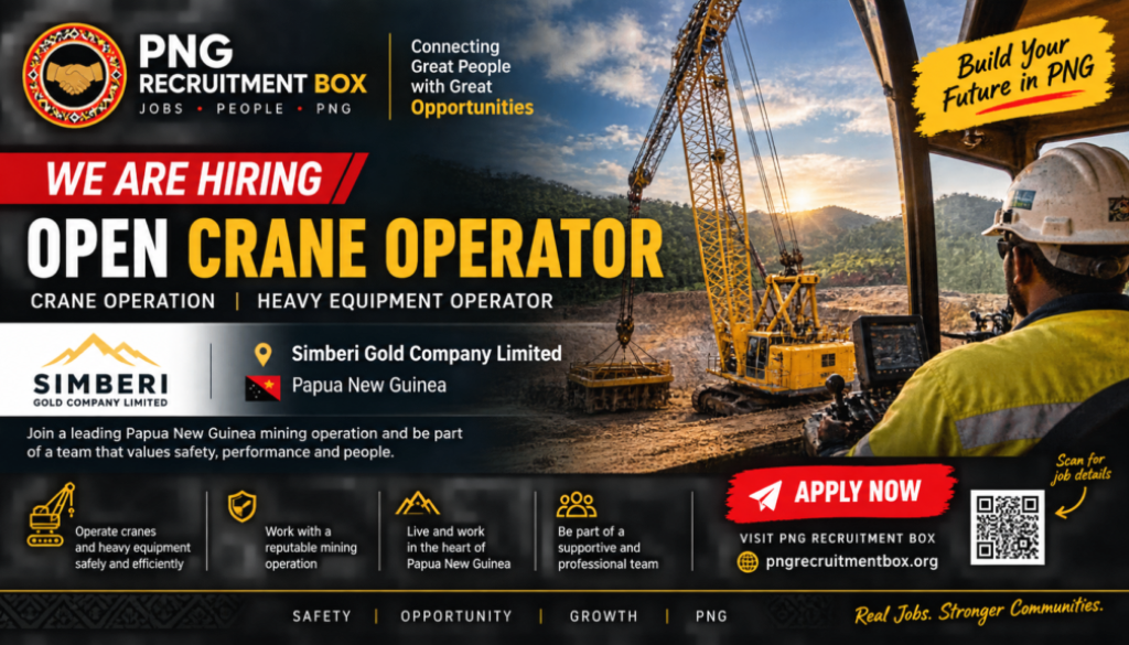 St barbara Open Crane Operator crane operation Simberi Gold Company Limited Papua New Guinea mining heavy equipment operator.png
